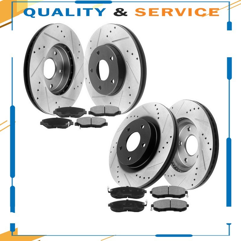 Front Rear Disc Brake Rotors and Brake Pads Kit For Grand Cherokee Durango