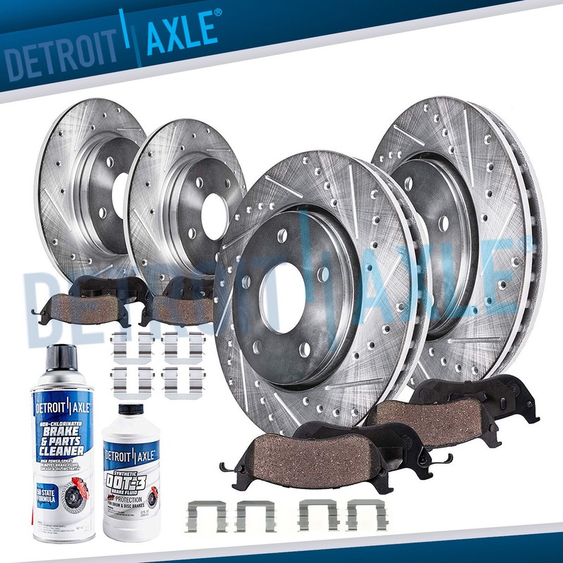 FWD Front & Rear Disc Rotors + Ceramic Brake Pad for Hyundai Tucson Kia Sportage