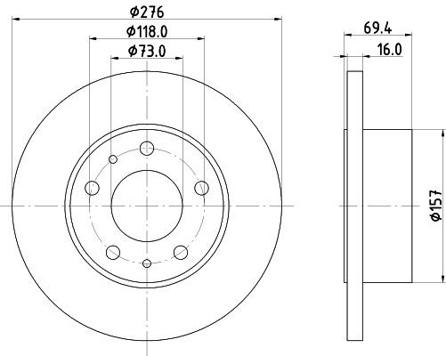 Hella Brake Disc Set Rear 54047 For IVECO DAILY III Van 29 L 9 V OEM gallery