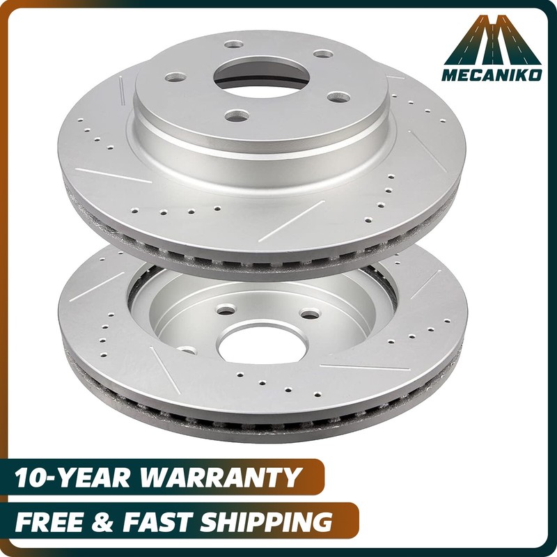 2x Front Drilled Brake Rotors for 2007-2015 Lincoln MKX 2007-2014 Ford Edge AWD