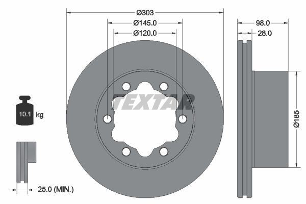 2x Brake Discs Set Rear Fits Man TGE VW Crafter Grand California TEXTAR 92295303 gallery