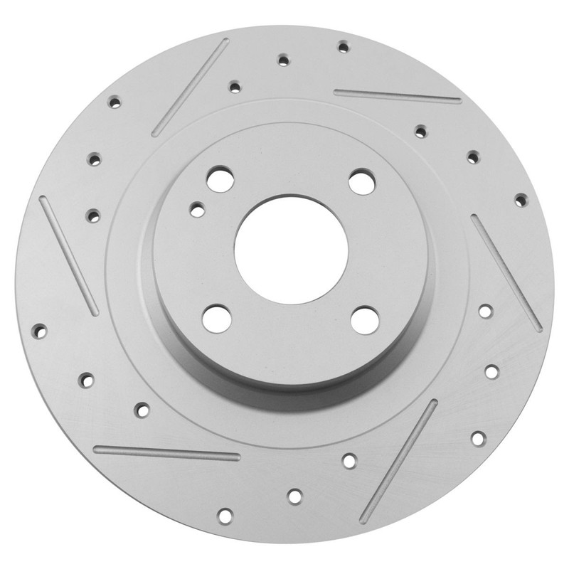 TRQ Performance Rear Brake Rotors Set Premium G-Coated Slotted Fits Fiat Mazda gallery