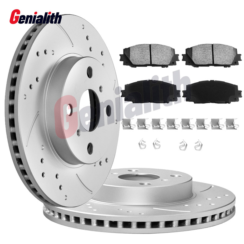 Front Disc Rotors + Brake Pads Kits for 2016-2018 Toyota Yaris Prius C Scion iQ