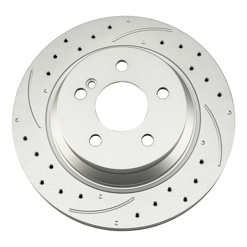 Zinc Plated Rear Drilled & Slotted Brake Rotors For Mercedes-Benz E350 GLK350 gallery