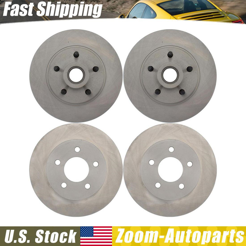 For 1985 1986 Ford Mustang 4pcs Front + Rear Brake Rotors