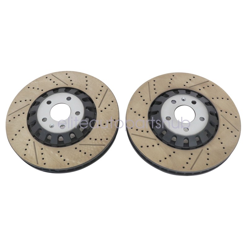 2Pcs Front 375mm Drilled Brake Disc Rotors RH＆LH Fits For 2018-2023 Audi RS5 gallery
