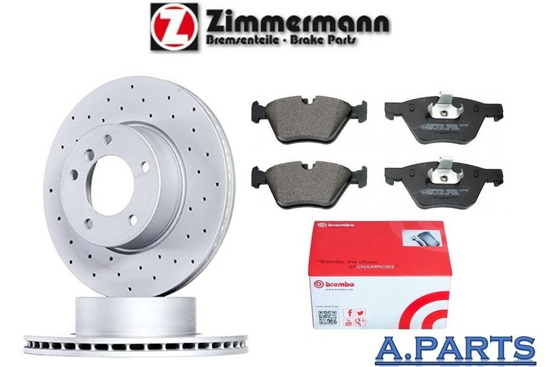 Zimmermann/Brembo brake set full ø332 mm drilled front BMW X5 X6 E70 E71 F15
