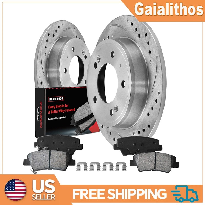10.3in Rear Brake Rotors Ceramic Pads for Hyundai Elantra GT Veloster Kia Forte