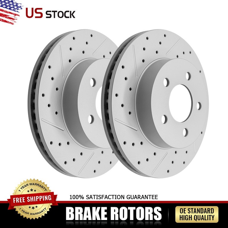 Front Disc Drilled Brake Rotors for 2002 2003 2004 2005 2006 2007 Jeep Liberty