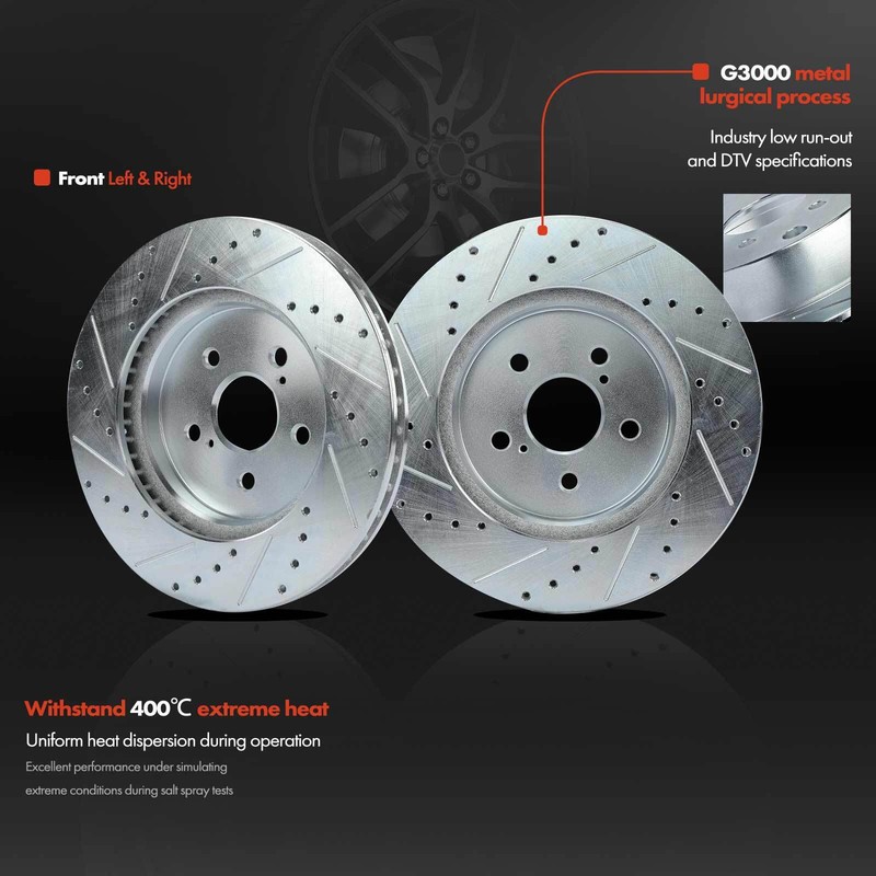 Front Drilled Brake Rotor & Ceramic Brake Pad for Lexus RX330 Toyota Highlander gallery