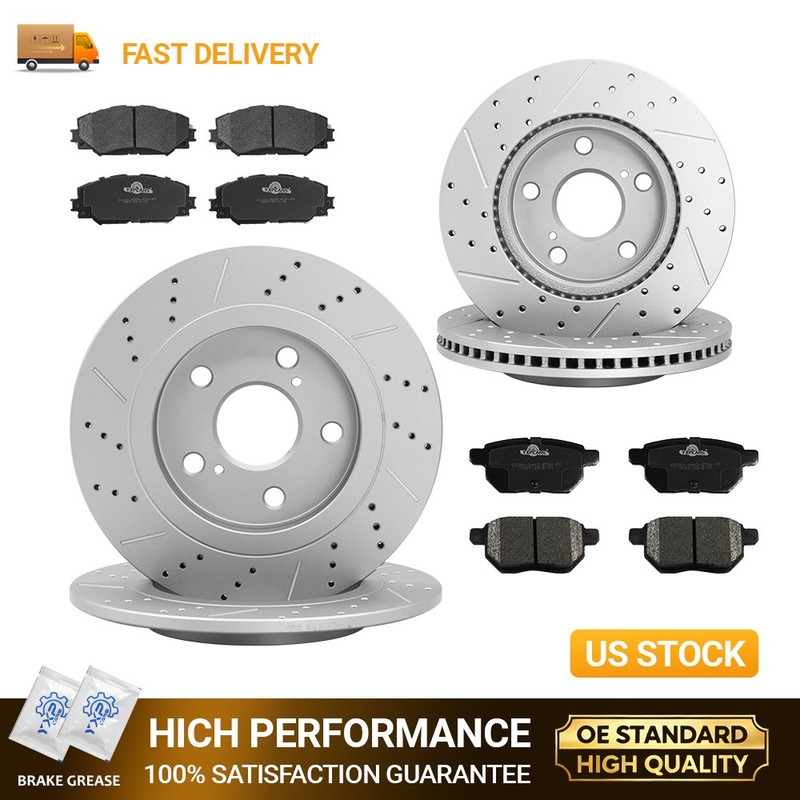 275mm Front & 279mm Rear Disc Rotors Ceramic Brake Pads for 2008 – 2015 Scion xB
