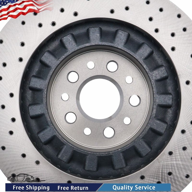 4PCS Front Rear 2PC Drilled Vented Rotors Fit Maserati Ghibli Quattroporte 17+ gallery