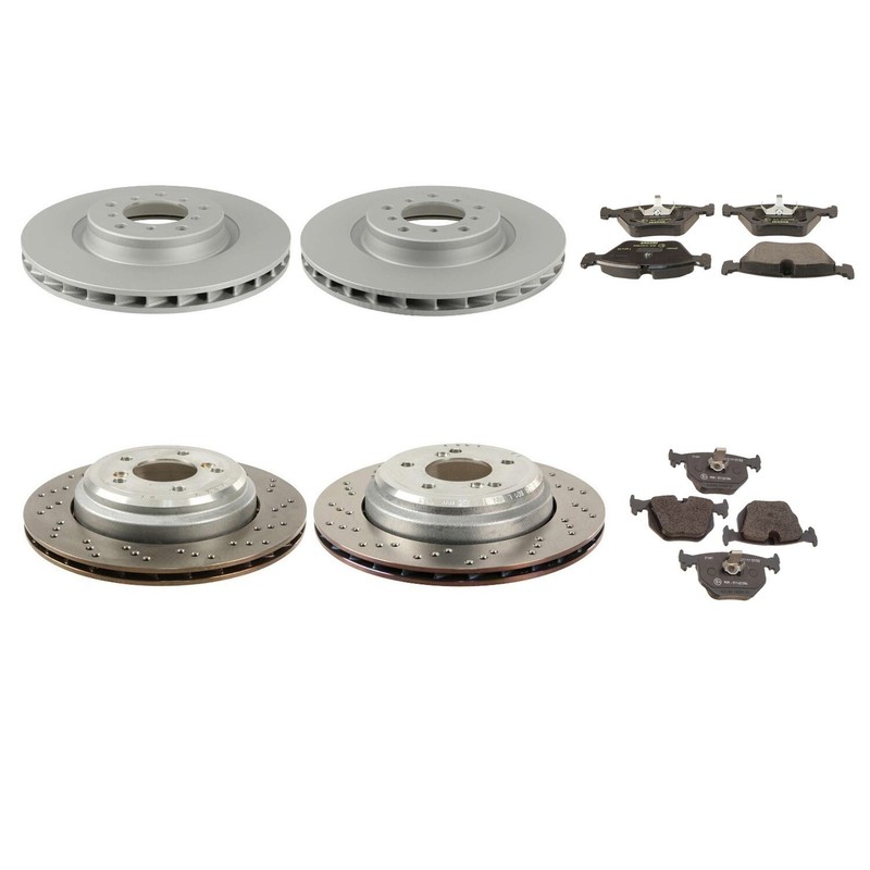 SHW OEM Front and Rear Brake Kit Disc Rotors Textar Pads for BMW E46 M3 Comp Pkg