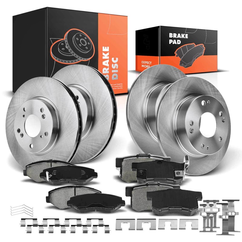 Disc Brake Rotors and Brake Pads for Honda Accord 2003-2007 2.4L Front & Rear