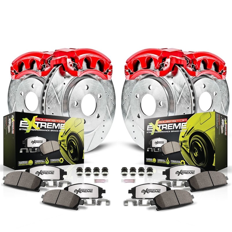Powerstop Extreme 299.9mm Front 282mm Rear Discs Calipers Pads Kit for Acura TL