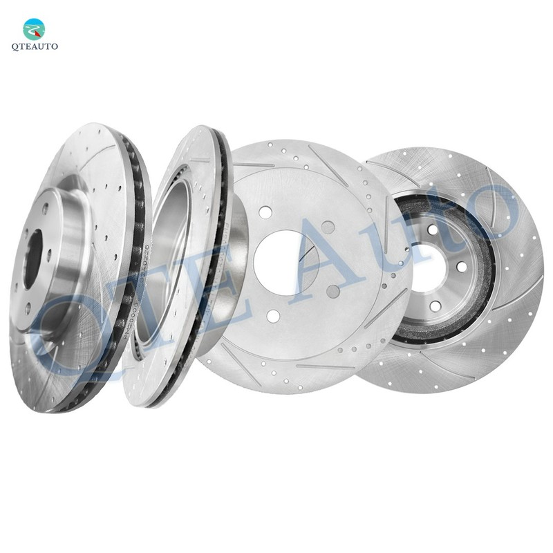 Set of 4 Front 320mm-Rear 308mm Drilled Brake Rotors For 2016 2017 Infiniti QX50