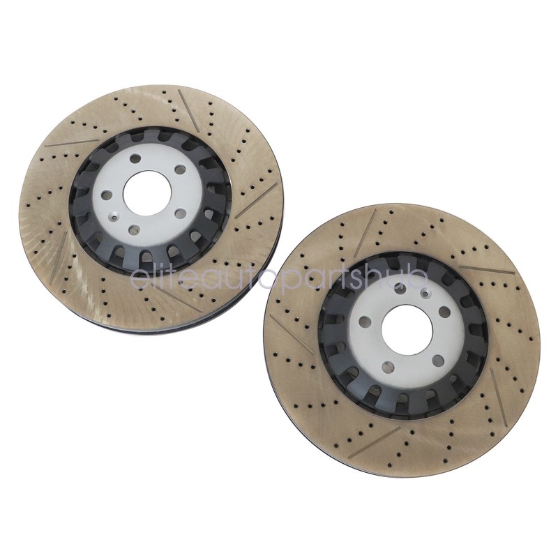 2Pcs Front 375mm Drilled Brake Disc Rotors RH＆LH Fits For 2018-2023 Audi RS5 gallery