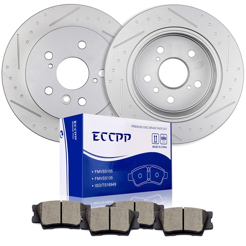 REAR Disc Rotors + Brake Pads for 2008 – 2011 Toyota Camry Avalon Lexus ES350