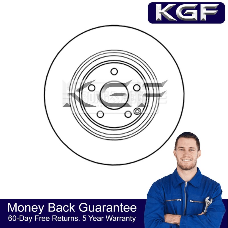 KGF Front 1x Brake Disc Fits Mercedes S-Class 1998-2006 A2204212512