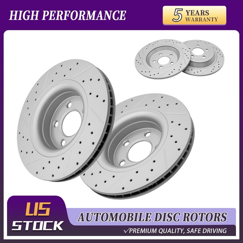 12.6″Front & 12.6″Rear Drilled Disc Brake Rotor For 2015-2022 2023 Ford Mustang