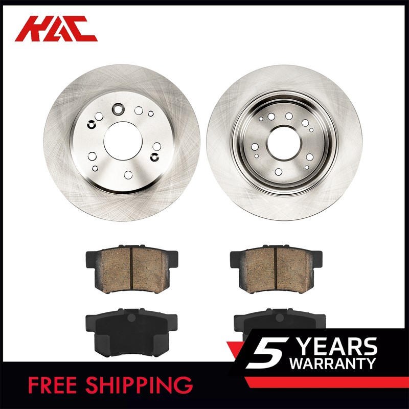 31316 536 Rear Disc Rotors + Brake Pads for Honda Element 2003-2011
