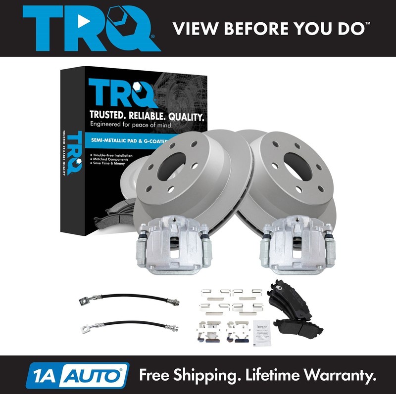 TRQ Brake Pad & Rotor Kit Semi-Metallic Fits 2000-2001 Chevrolet Tahoe GMC Yukon