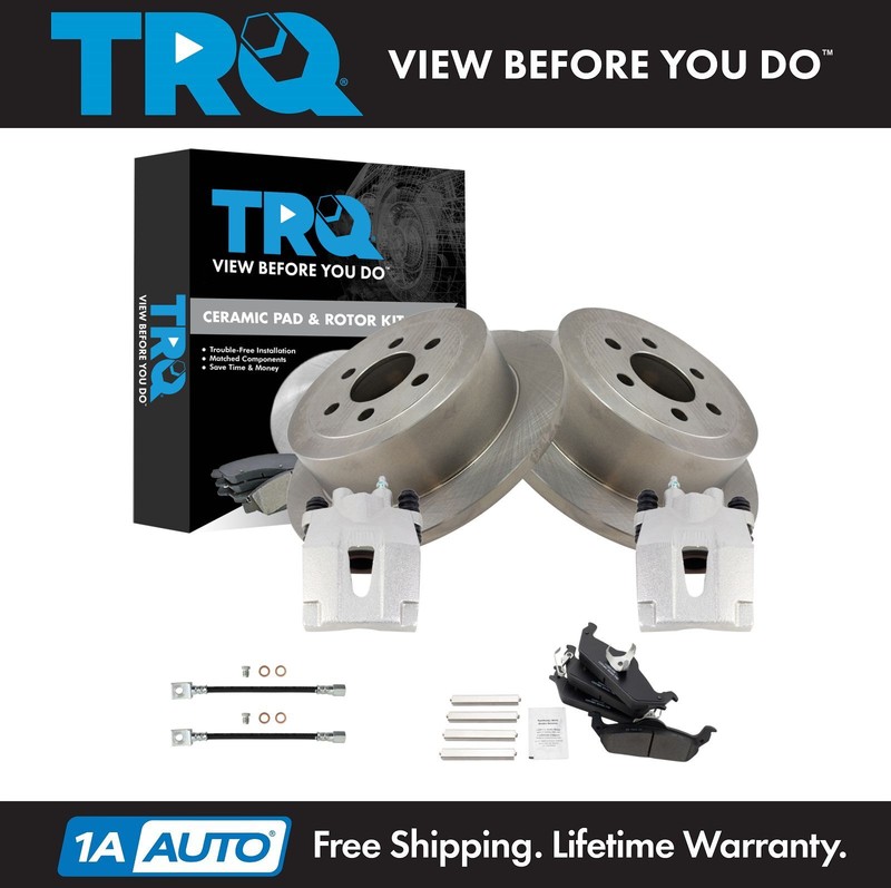 TRQ Rear Brake Pad & Rotor Kit Ceramic Fits 2003-2004 Dodge Dakota