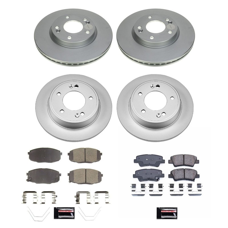 Powerstop Front Rear 4 Wheels Discs & Pads Kit for 2019-2023 Kia Forte gallery