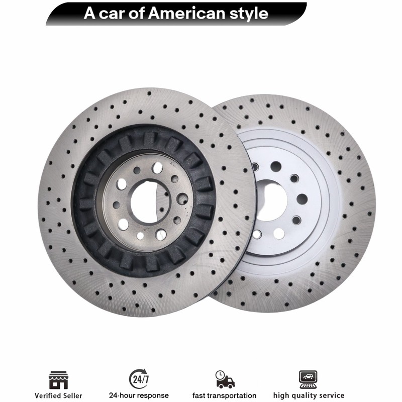 2x Front Floating Drilled Vented Rotor For Maserati Ghibli Quattroporte 2017+