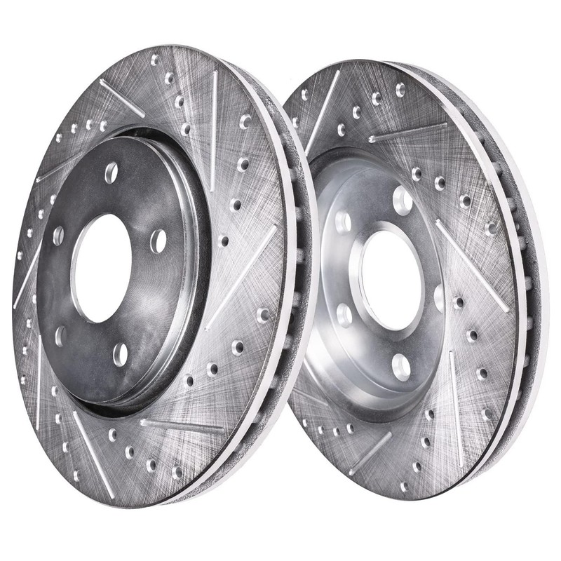 Front and Rear Drilled Disc Rotors Brake Pads for 2022 2023 Hyundai Santa Cruz gallery