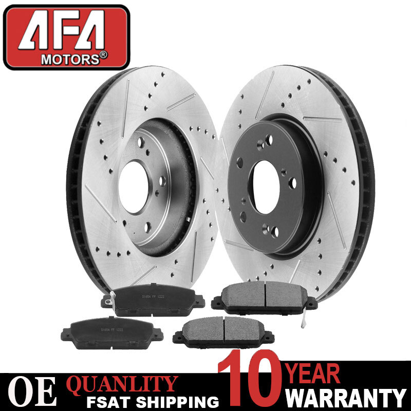 Front E-Coating Brake Rotors + Ceramic Brake Pads For 2013-20 Honda Accord