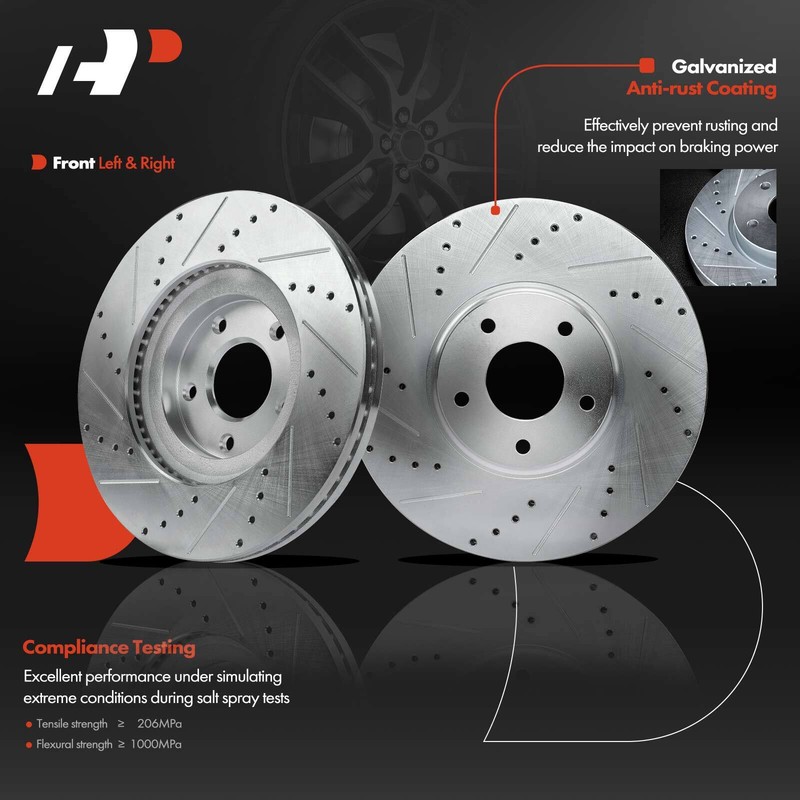 Drilled Brake Rotor & Ceramic Brake Pads Front & Rear for INFINITI G37 M35 QX50 gallery