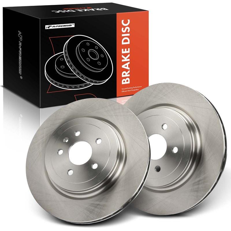 A-Premium Rear Side Disc Brake Rotors for Tesla Model S 2012-2016 365 mm 4-Door