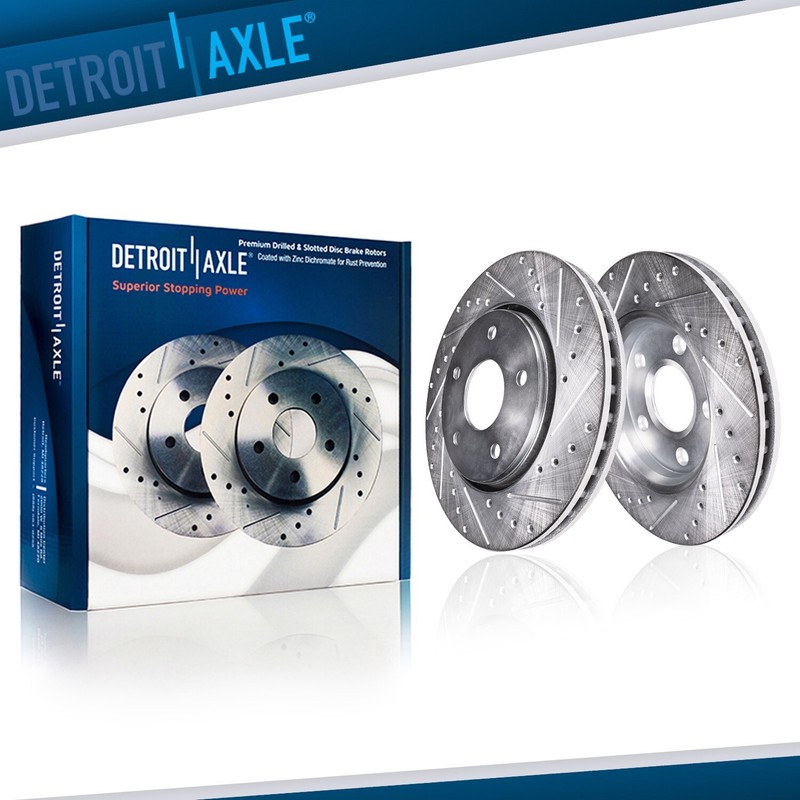 350mm Pair Rear Drilled and Slotted Disc Brake Rotors for Dodge Charger Magnum
