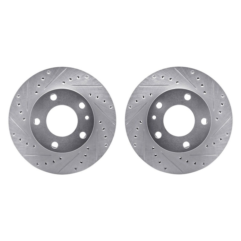For BMW 530i 76-78 R1 Concepts Drilled & Slotted Front Brake Rotor Set