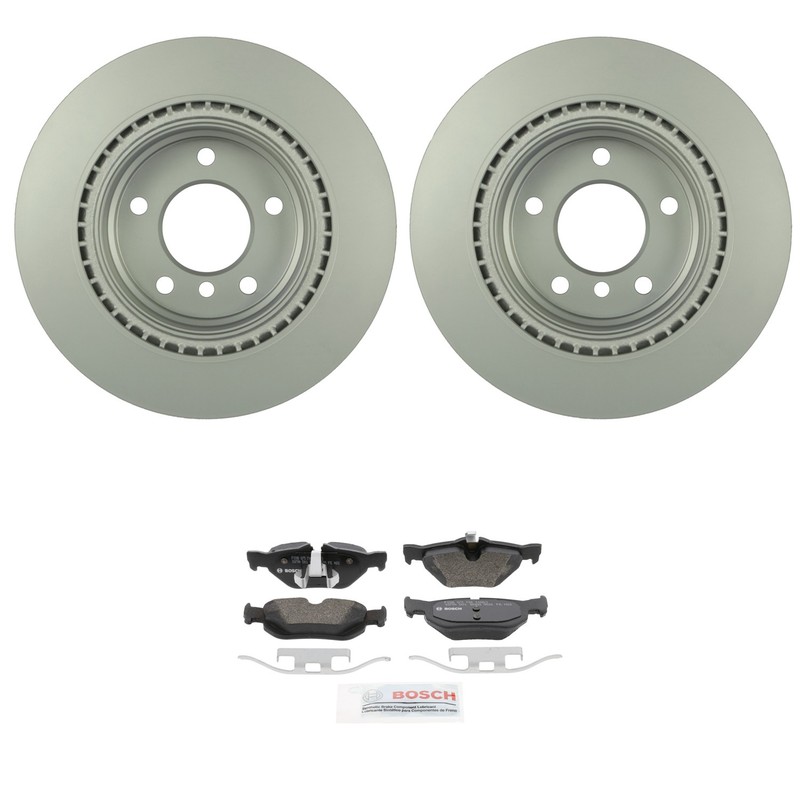 Bosch Rear Quietcast Rotors Semi-Met Disc Brake Pad Kit For BMW E90 328i 07-13