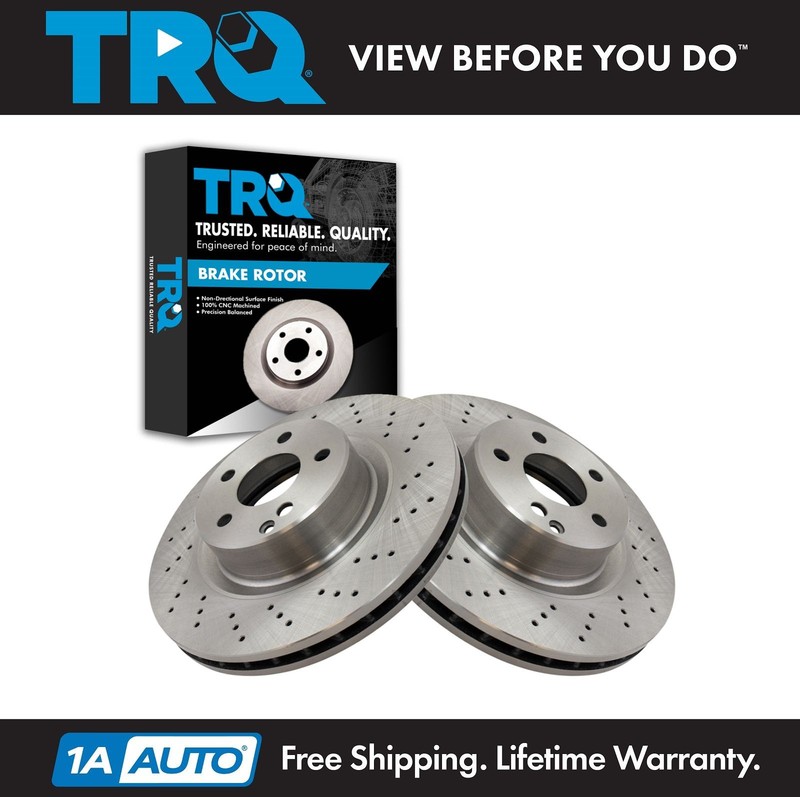 TRQ Front Brake Rotors Set For 2000-2002 Mercedes-Benz CL500 2000-2003 S430 S500