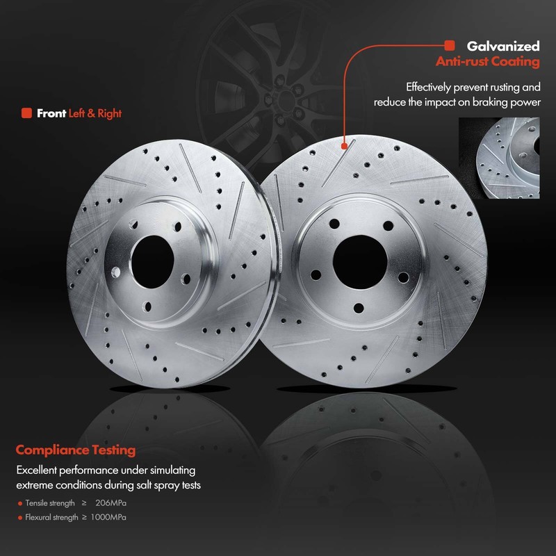 Front Drilled Brake Rotors & Ceramic Pads +Calipers for Nissan Murano 05-12 3.5L gallery