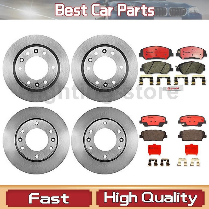 Front+Rear Brake Pads and Disc Rotors full set Fits Hyundai Entourage 3.8L