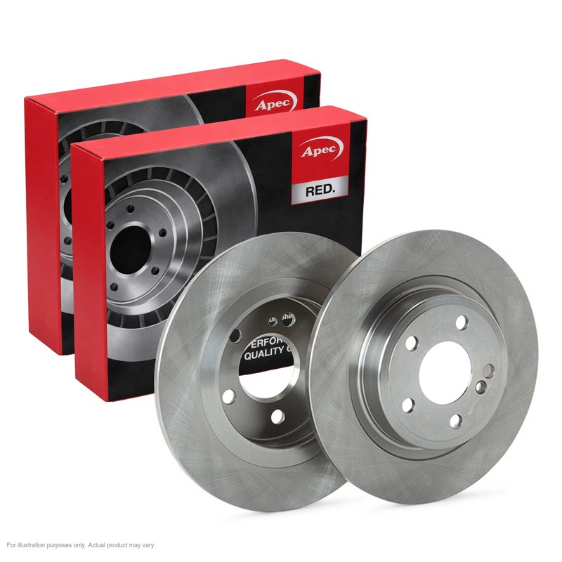 2X APEC Rear Brake Discs for MERCEDES-BENZ SLC 2016- 300mm Solid DSK3097