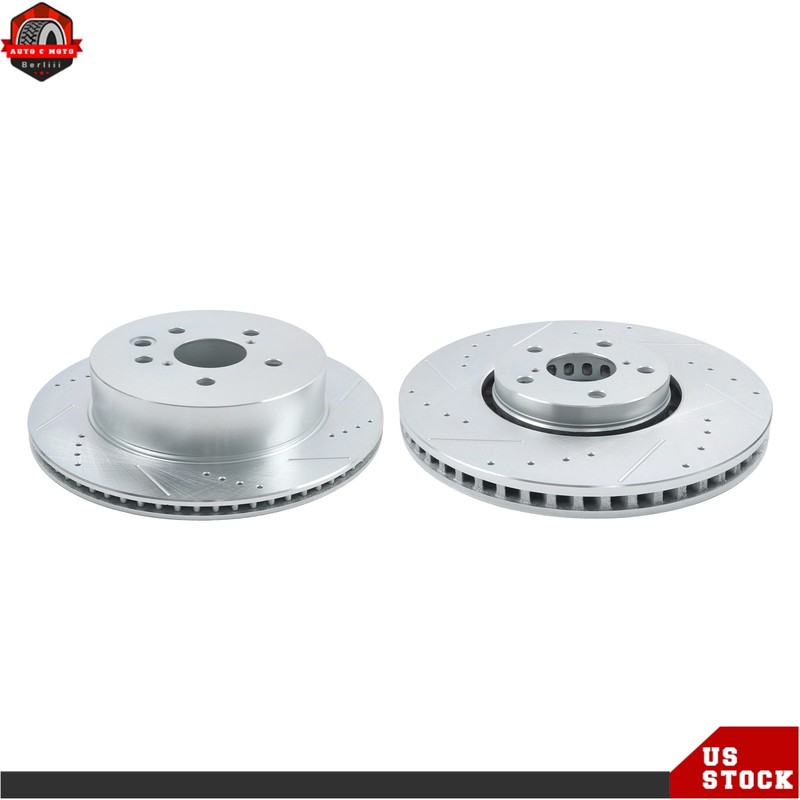 12× Drilled Brake Rotors & Ceramic Brake Pads Front & Rear For Lexus GS350 07-08 gallery