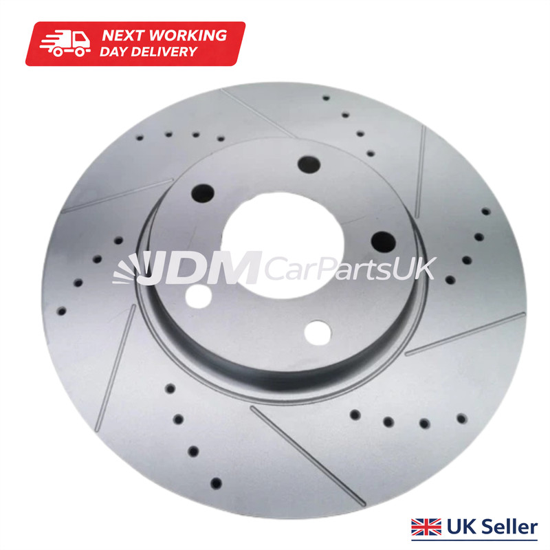 Performance Front Brake Discs Drilled & Grooved For Nissan Elgrand E51 gallery