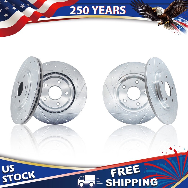 Front & Rear Drilled Brake Rotors for DODGE GRAND CARAVAN JOURNEY 2012-2020