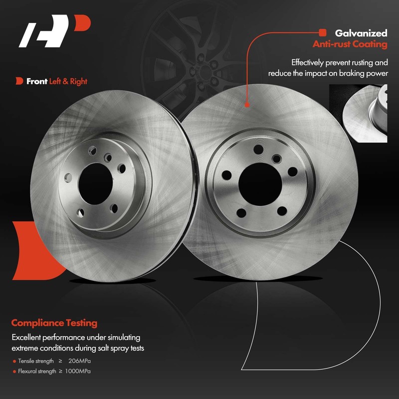 A-Premium Front Side Disc Brake Rotors for BMW X5 2007-2013 2016-2018 348.1mm X6 gallery