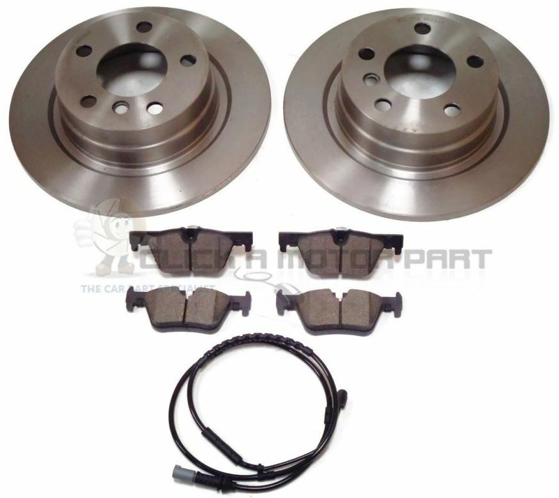 BMW 2 Series 218d 218i F22 F23 15-21 Rear 2 Brake Disc Pad & Sensor(Solid Discs)