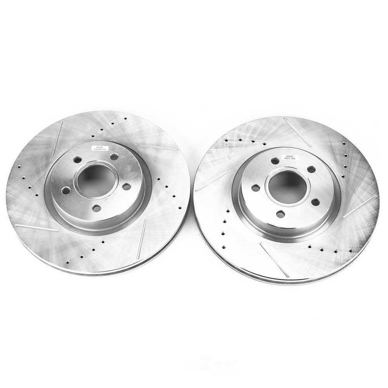 Disc Brake Rotor Set-Front Drilled, Slotted and Zinc Plated Brake Rotor Pair