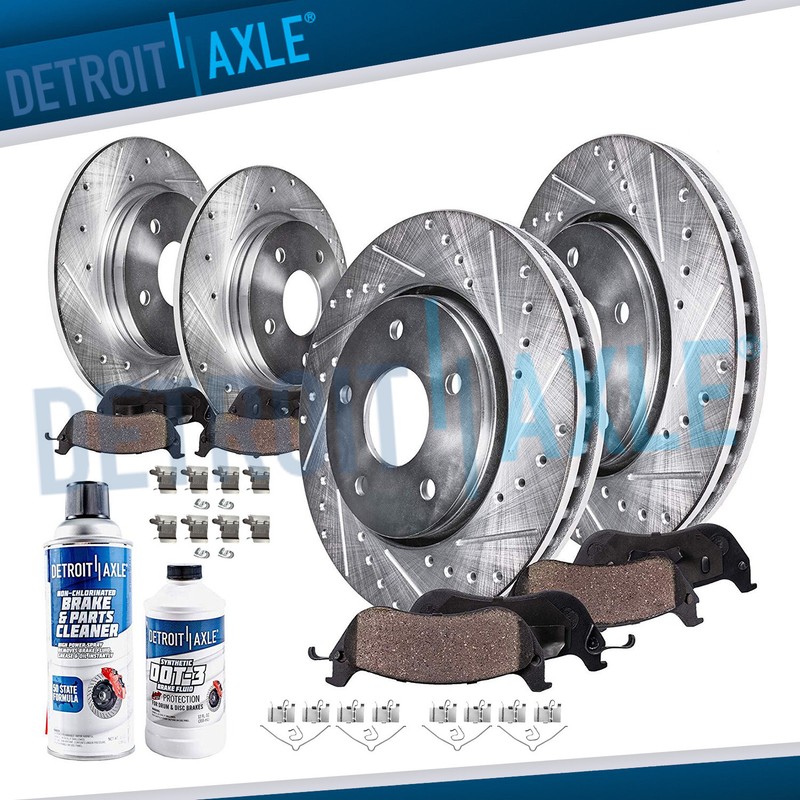 Front Rear Drilled Disc Rotors and Brake Pads for 2020 – 2023 Toyota Camry TRD