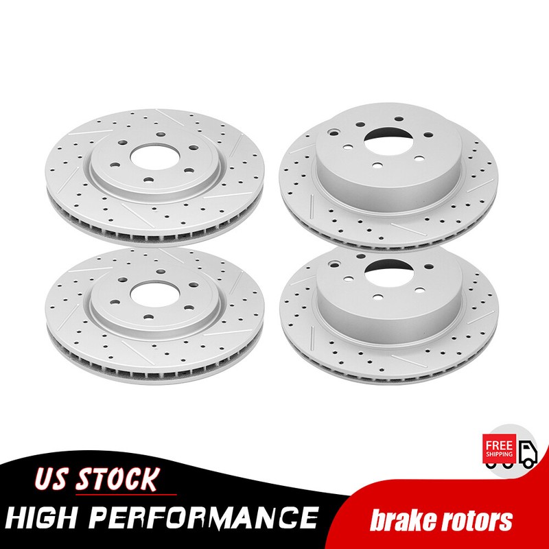 4Pcs Front & Rear Drilled Brake Rotors Disc For 2005 – 2012 Nissan Pathfinder