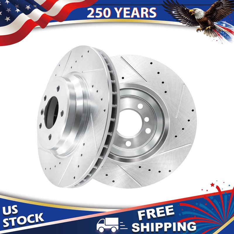 Front Drilled Slotted Disc Brake Rotors for BMW 335d 335i xDrive 335is 335xi X1