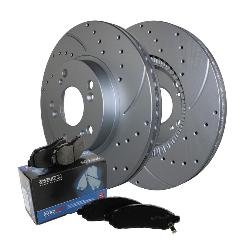 Front Brake Kit Drilled 282mm Rotors Akebono Ceramic Pad Set For Honda Accord V6